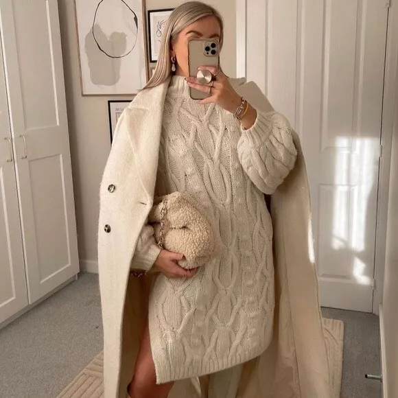 Oversized sweater top dress h&m