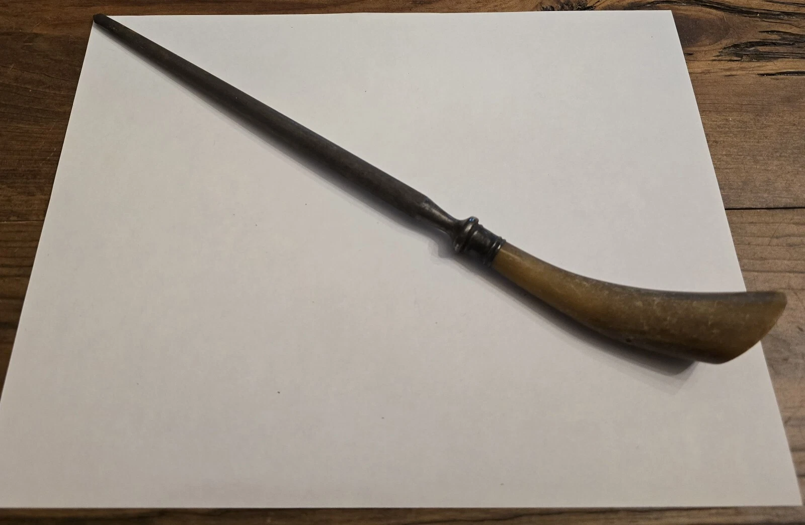 Vintage Stag Horn Handle Knife Sharpening Steel Honing Rod