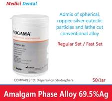Dental Amalgam Nogama 69.5%Ag, High Copper, Non Gamma II. 1-Spill, Fast Set 50pk