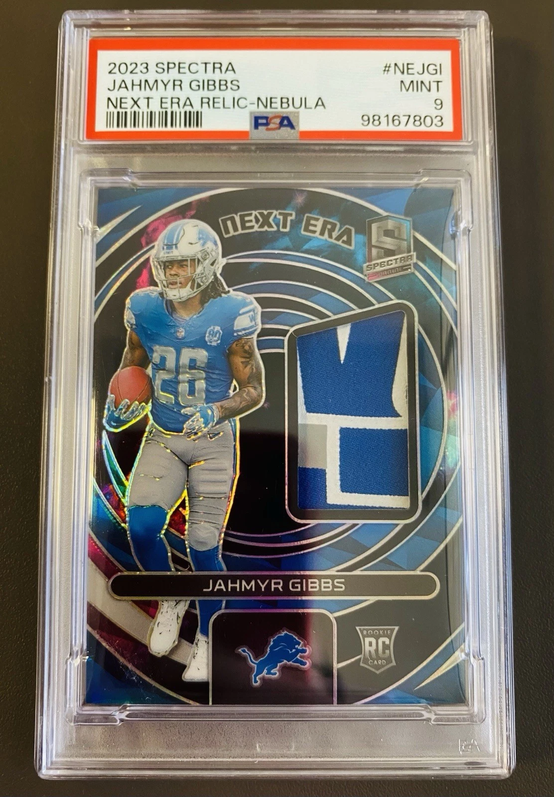 Jahmyr Gibbs Panini Spectra Next ERA Relics #NEJGI Nebula