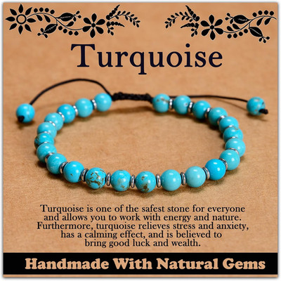 468Handmade Adjustable Natural Gemstone Crystal Bracelet Healing Power Energy In