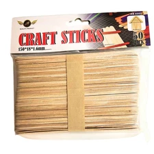 Incraftables 6" Natural Color Popsicle Craft Sticks – 50 pcs