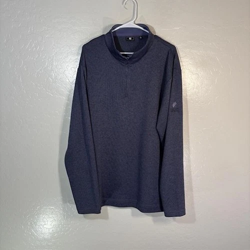 FootJoy Pullover Mens 2XL Blue 1/4 Zip Long Sleeve Golf Troon North Logo