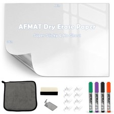 White Board Dry Erase Paper, 48" x 36" Whiteboard Wallpaper, with 4 Markers, ...