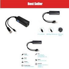 Gigabit Micro USB PoE Splitter 5V 3A IEEE 802.3af/at REVOTECH