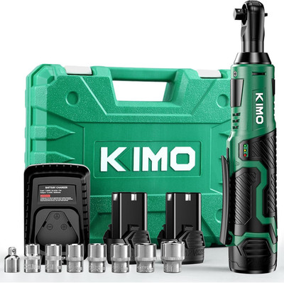 KIMO Cordless Electric Ratchet Wrench Set, 40Ft-Lbs, 400RPM Cordless Ratchet Wre