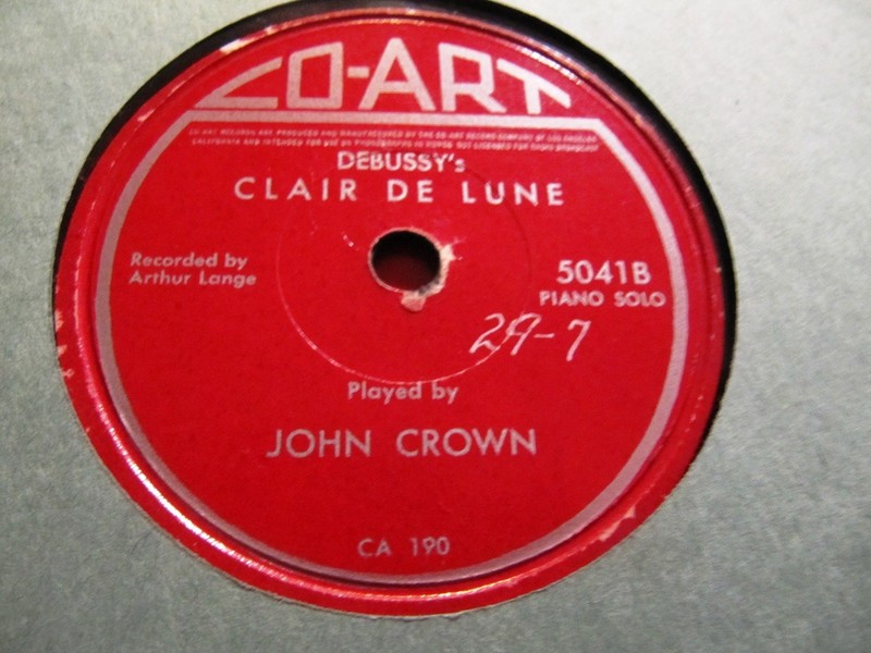 Tom & Jerry Cartoon THE CAT CONCERTO Pianist JOHN CROWN 78rpm Record CO-ART 5041
