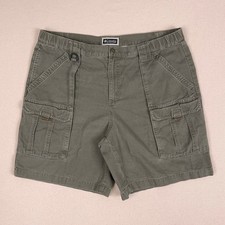 Vintage Columbia Canvas Cargo Fatigue Shorts Mens L x 9" Green Outdoor Hiking