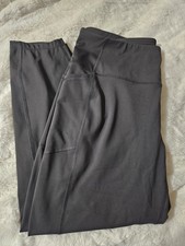 2 Black  Gray High-Waisted Leggings with Side Pockets Size XL
