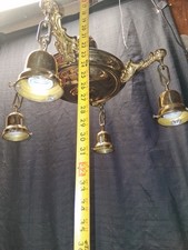 4-Light Chandelier Brass Vintage Style Hangin...