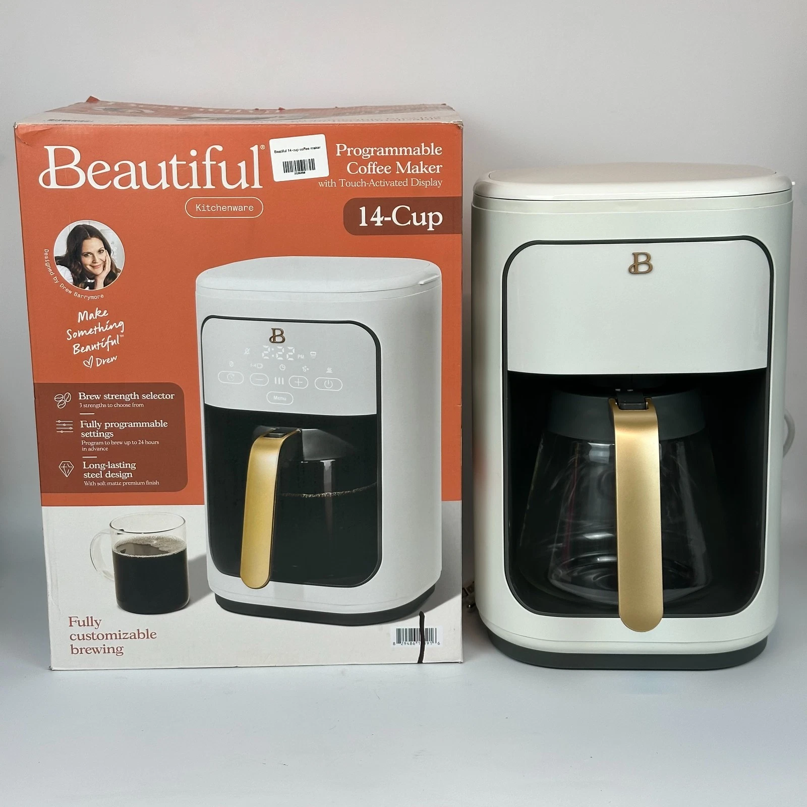 Beautiful by Drew Barrymore 14-Cup Coffee Maker – White Icing
Opens in a new window or tab