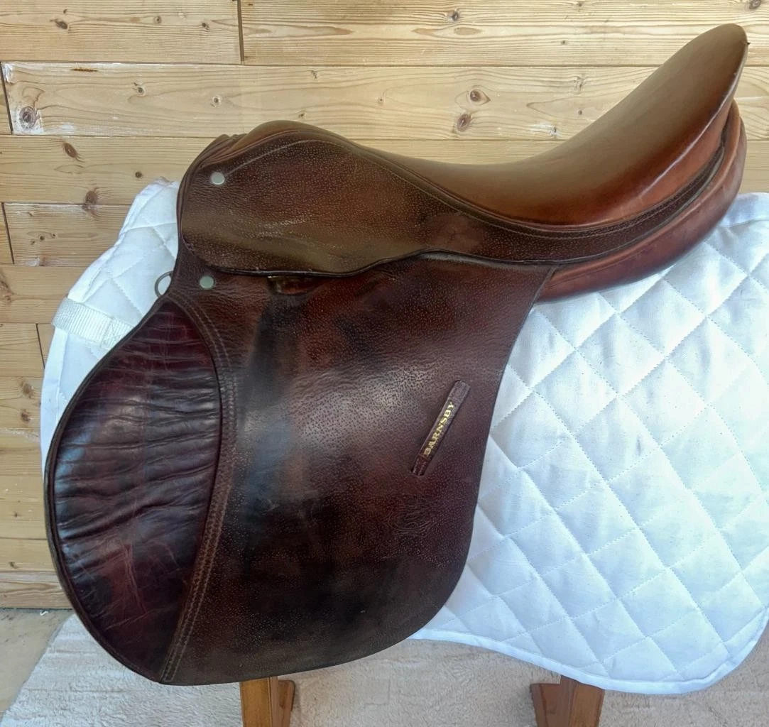 Ceinture De Dressage Cliff Barnsby En Cuir – Taille 22 – Avec Rembourrage Mouton Amovible – Rare