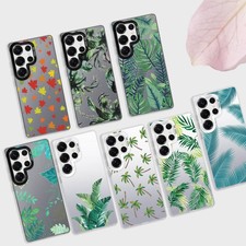 For Samsung Galaxy S24 S23 S26 S25 Ultra Tough PC Phone Case Cover Leaves Design