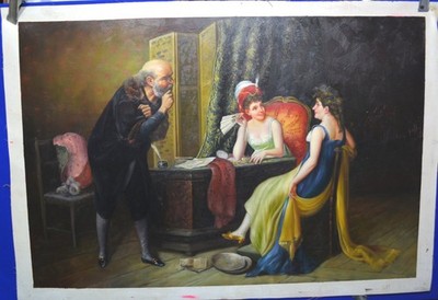Handgemaltes Ölgemälde auf Leinwand, 36''x24'' unsigniert, 5F381