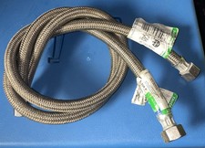 TWO 3/8 in. Compression x 1/2 in. FIP x 30 in. Braided Polymer Faucet Connector