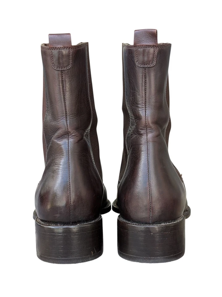 Ralph Lauren Mujer 9.5 B Cuero Marrón Chelsea Botines Sin Cordones Puntera Cuadrada Foto 4 de 4