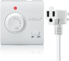 Adjustable Thermostat, Plug in Heating Cooling Thermostat with LED Indicator,