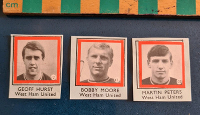 West Ham United FC - 3 x Karten - Löwe & Champion - Soccer Stars 1967/68 RAR