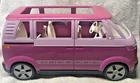 BARBIE VOLKSWAGEN MICRO BUS pink van vintage vw HORN WORKS door Mattel 2002