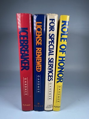 Set of 4 James Bond 007 Books by John Gardner - HC/DJ - VGC - Ian Fleming's Bond