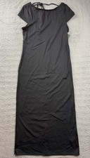 Wild Fable Dress Womens Large Black Backless Cap Sleeve Midi Bodycon