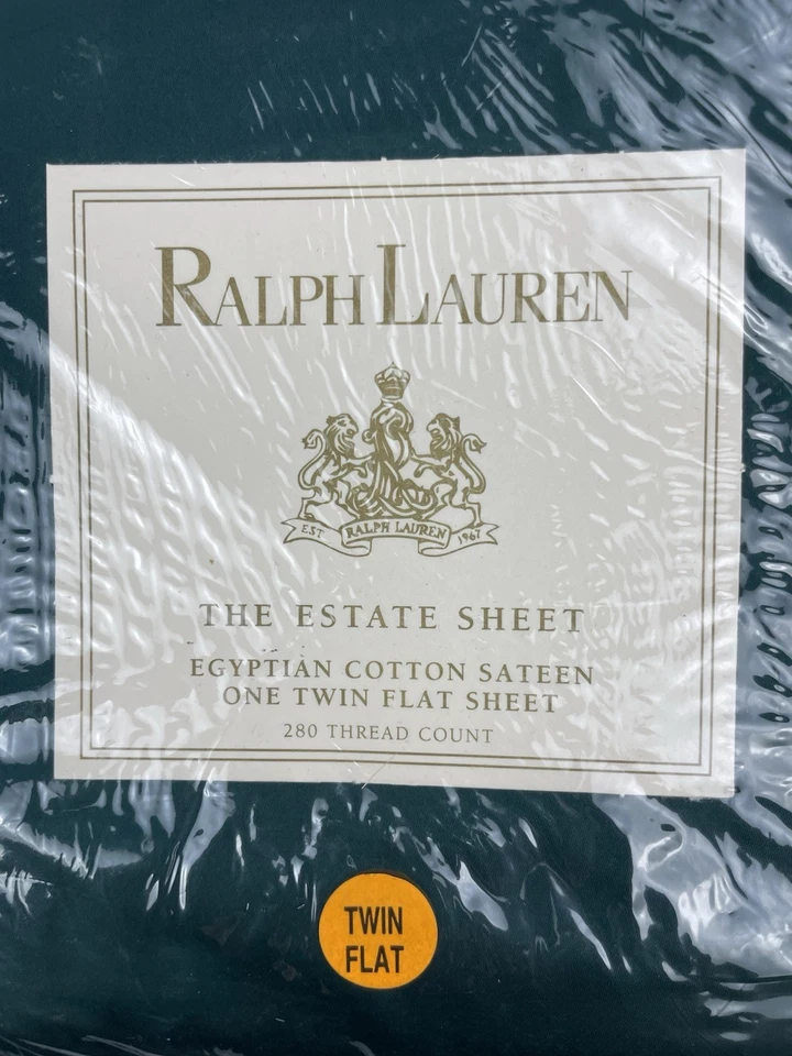 Lençol Ralph Lauren The Estate duplo plano floresta verde algodão egípcio acetinado - Imagem 2 de 4