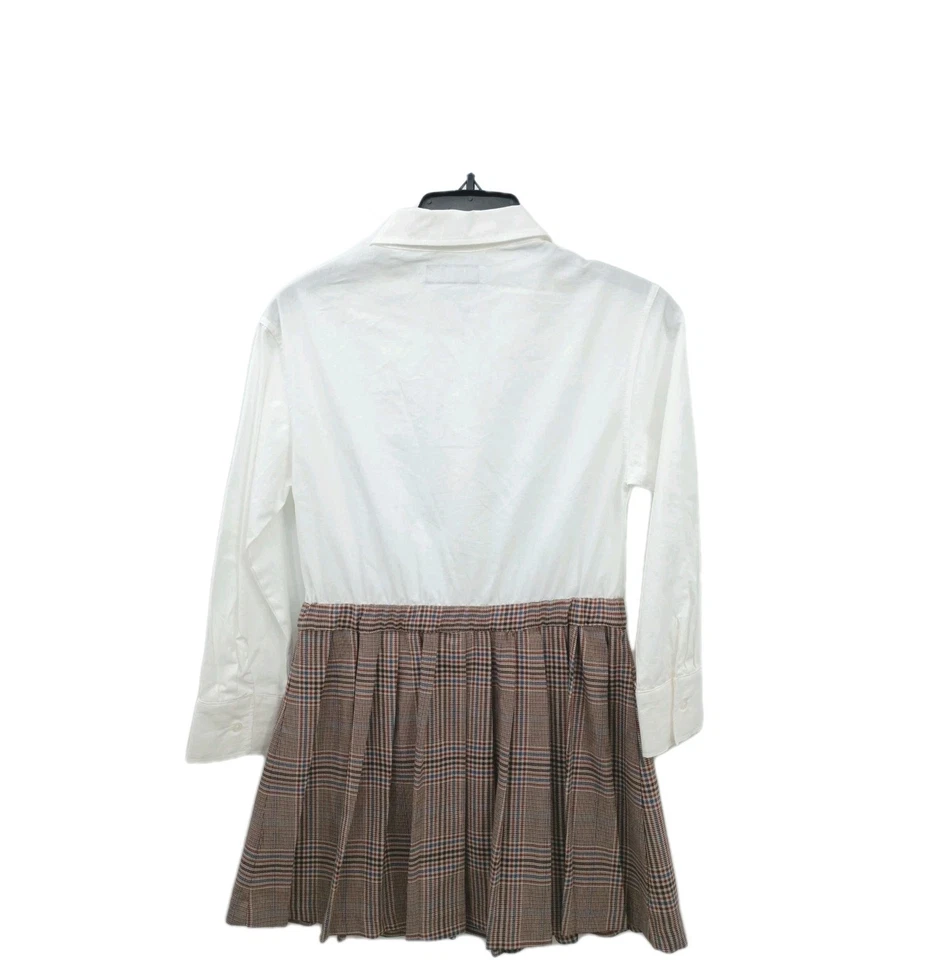 Camisa Zara Niñas Manga Larga Cuello Cuadros Botones Marrón Crema 11/12 NUEVO Foto 2 de 4