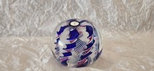 CATHAM GLASS Art Glass Paperweight Vibrant Red White Blue Spiral