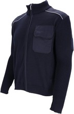 Dunkelblaue Strickjacke mit Reißverschluss u...