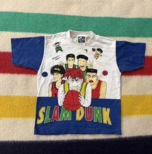 Vintage 90s 1990 Slam Dunk Takehiko Inoue Anime Youth Kids Small Shirt AOP Rare