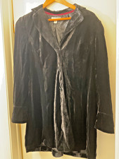 Coldwater Creek Womens Black Long Sleeve Velvet Button Front Jacket Size 14