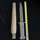 Antique 12.5” Rustic Knife Dagger Handmade With Wood Sheath — photo 2