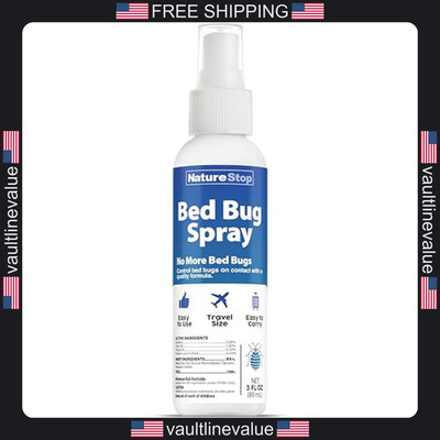 Bed Bug Spray Travel Size 3 oz for Mattresses and Luggage Stain-Free