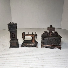 Vintage Lot of 3 Durham Industries Metal Miniature Dollhouse Furniture 