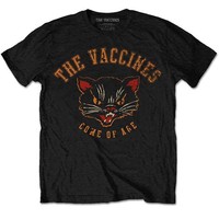 The Vaccines T Shirt Come Of Age Cat Band Logo Nue Offiziell Herren Schwarz Size