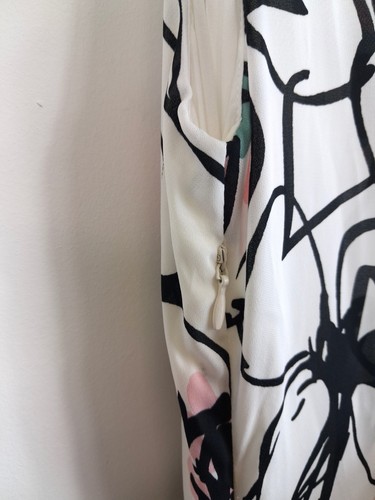TRUSSARDI Maxikleid Grafik Blumen ärmellos V-Ausschnitt gefüttert Gr. 42 / UK 10 neu mit Etikett - Bild 10 von 15