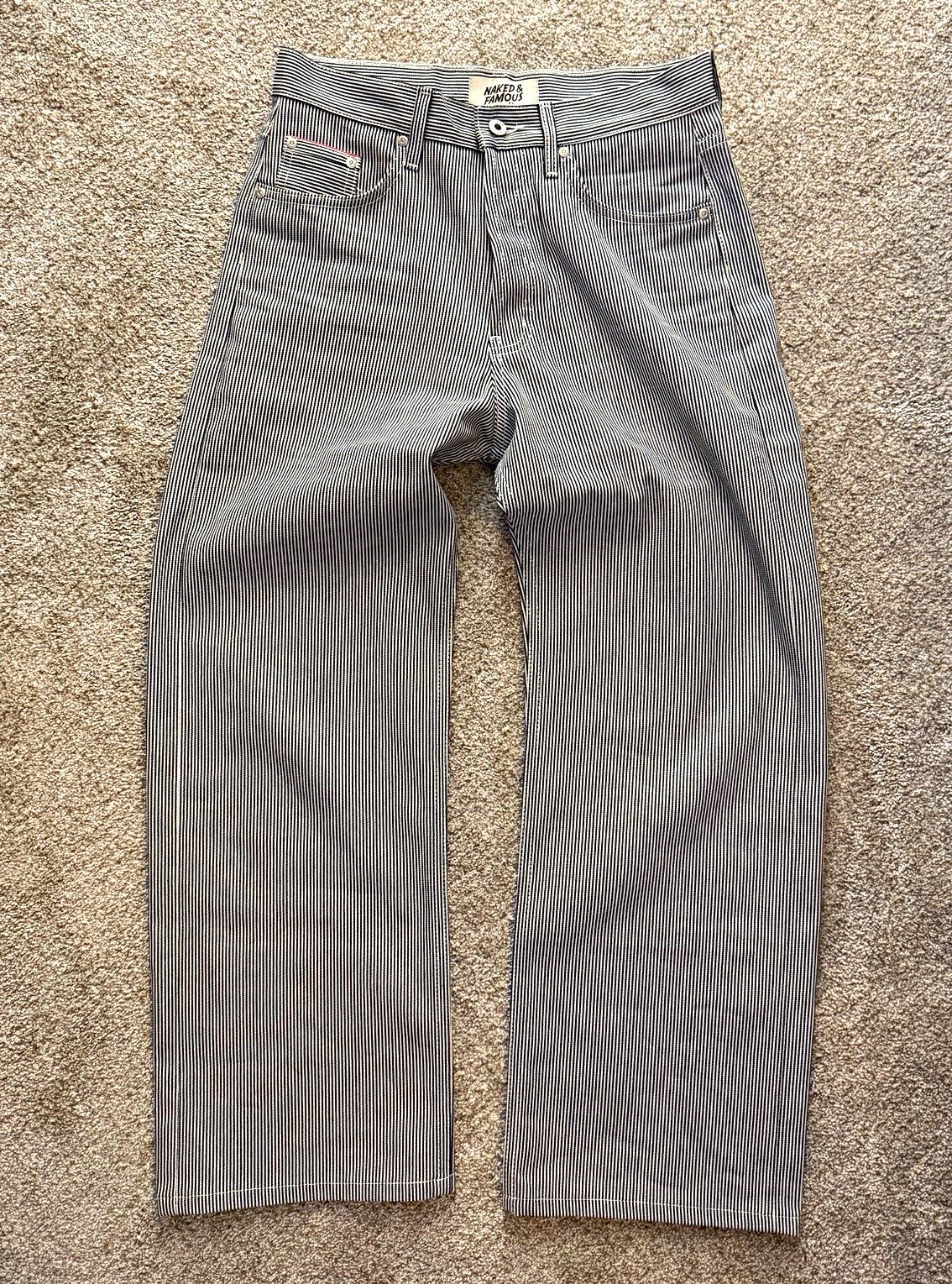 Naked & Famous Strong Guy Selvedge Hickory Jeans Japanese Denim (31x28)