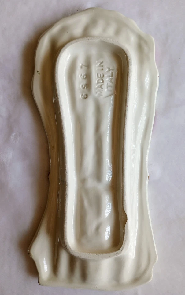 Plato de descanso de cuchara de espárragos italianos de colección #6967 rojo verde blanco mayólica de 9,75" de largo Foto 2 de 4