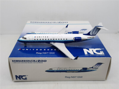 1:200 NG Model UNITED CRJ-200 Passenger Airplane Diecast Aircraft Model