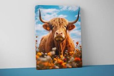 Highland Cow Wall Art - Animal Wall Art - Farmhouse Wall Decor - Cattle - V37