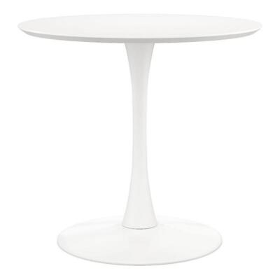 Aron Living Rose Contemporary 36'' Mid-Century Wood Top Dining Table in White