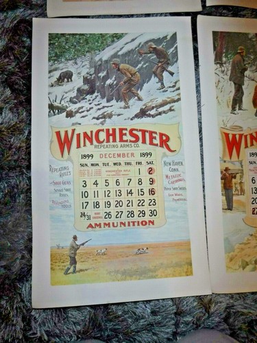 6 Winchester Repeating Arms Calendar Advertising Calendar REPRODUCTION 1896 DEC. - Picture 7 of 7