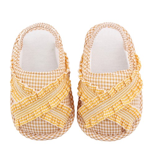 1 Pair Baby Slippers Eye-catching Soft Wear Lace Design Breathable ...