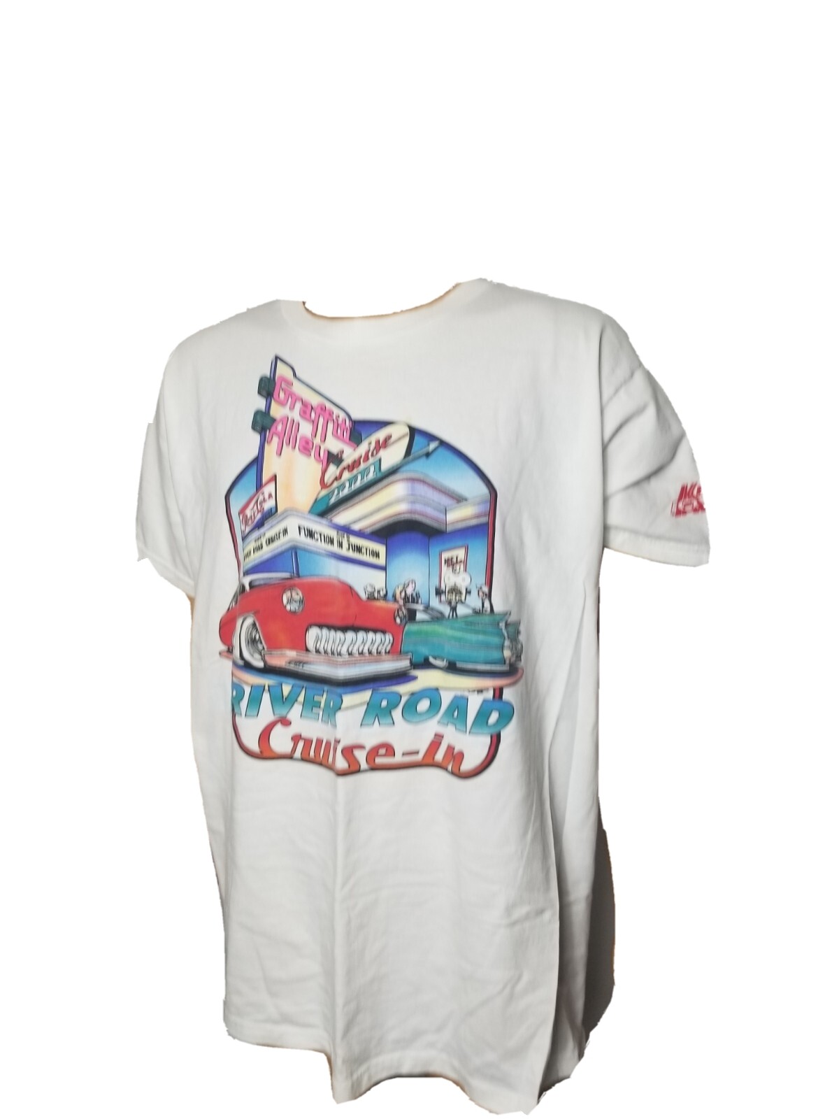Vintage Graffiti Alley Classic Car Cruise In Graphic Shirt Pepsi River Road Y2K