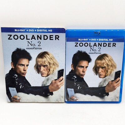 Zoolander 2 Bluray DVD Magnum Edition 3 DISC SET 2016 Rare Slipcover Exclusive 