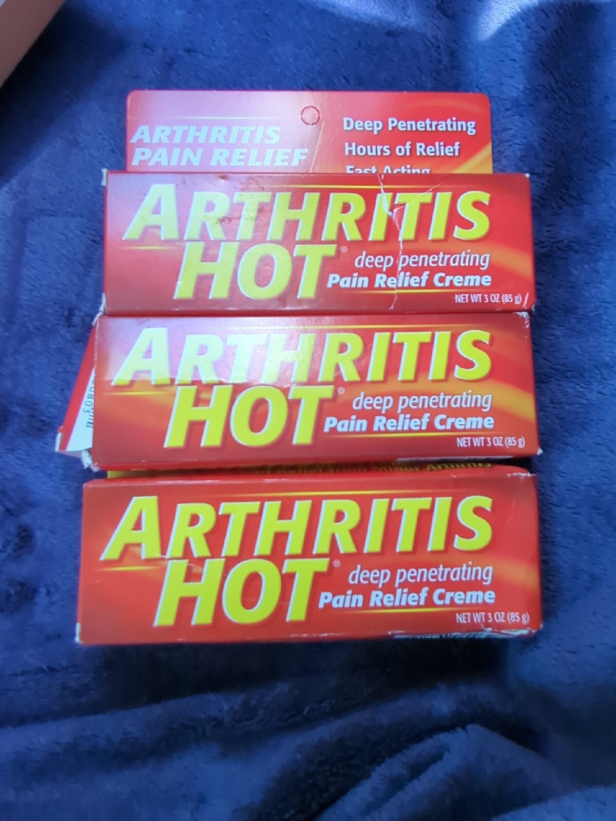 Arthritis Hot Pain Relief Creme Deep Fast Acting 3PK x 3oz