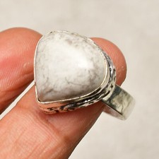 Howlite Gemstone 925 Sterling Silver Handmade Jewelry Ring 9