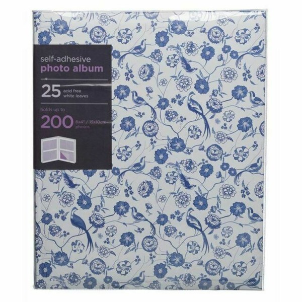 WHSmith Vintage Blue Photo Album 25 Selfadhesive Leaves Hold 200 6x4