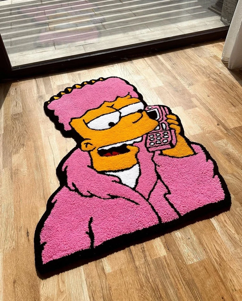 Tapete personalizado tufado à mão BART Simpsons | 30 polegadas | Tapete feito à mão para qualquer sala - Imagem 4 de 4
