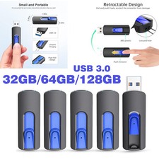 5PCS 128GB 64GB 32GB USB 3.0 Flash Drive High Speed Retractable Slide USB Sticks